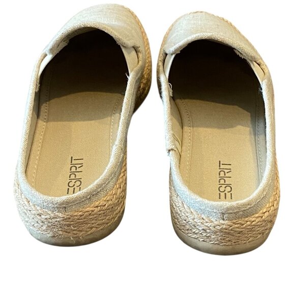 Espirit Neema Espadrille Slip On Mules Sz 6.5 Beige Canvas Linen-Look #36S - Picture 7 of 9
